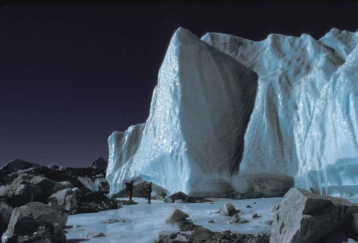 Le glacier du Khumbu, au sud de l'Everest