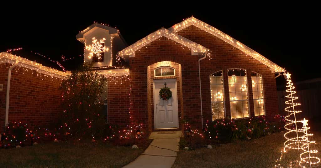 Une maison décorée pour Noël aux États-Unis