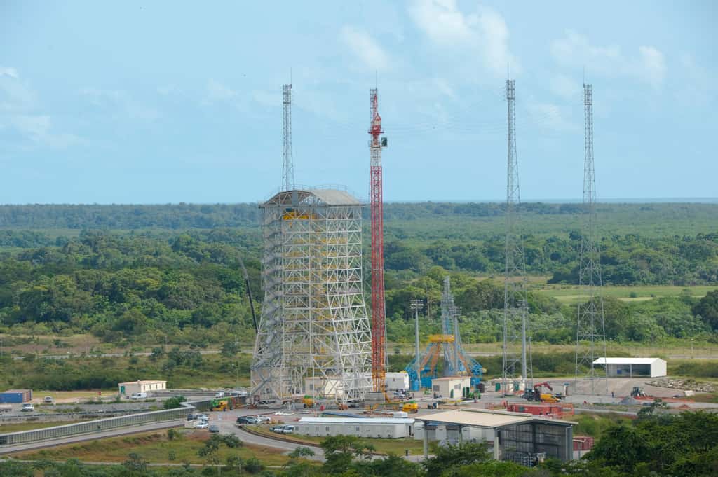 Le portique de Soyuz en  Guyane