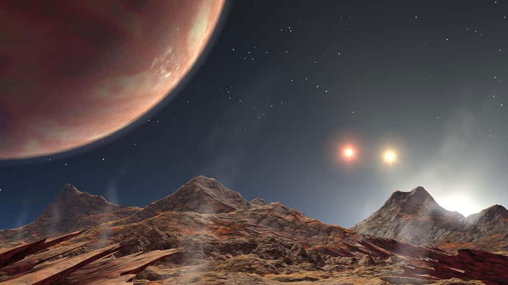 Triple coucher de soleil sur une planète du système HD 188753