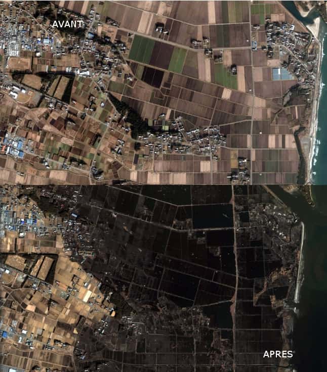 La ville de Haranomachi avant et après le tsunami japonais