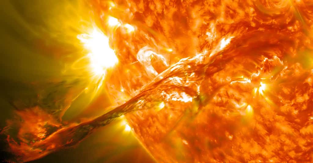 Éruptions solaires. © <em>Nasa Goddard Space Flight Center</em>, Wikimedia commons, CC by 2.0