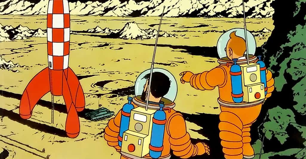 La célèbre BD « <em>On a marché sur le Lune</em> ». © Hergé/Casterman, DR