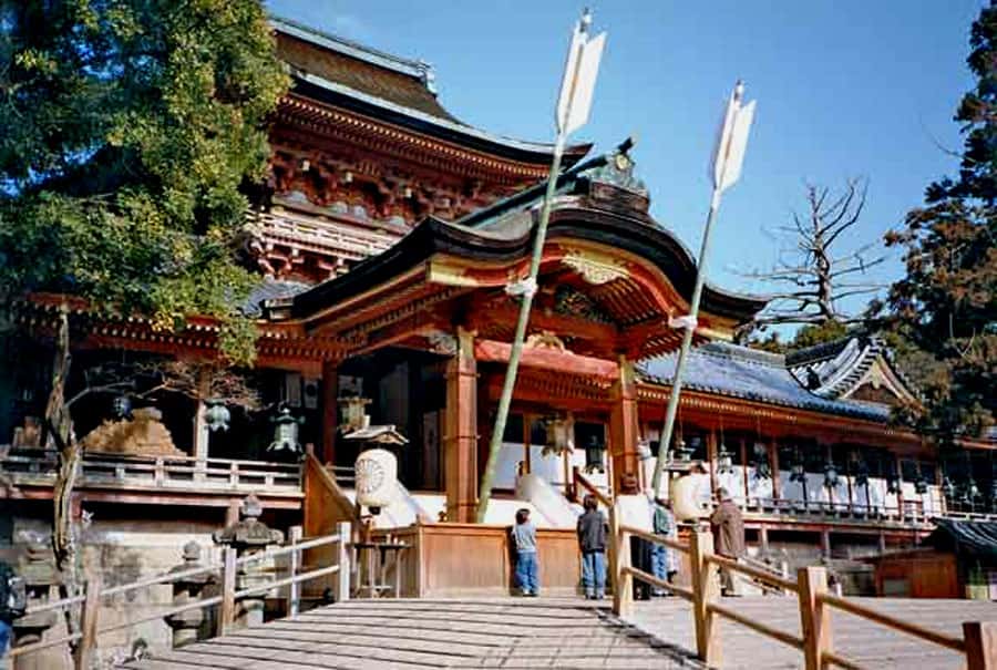 Le sanctuaire shintoïste d’Iwashimizu Hachiman, dans la préfecture de Kyoto. © Fg2, Wikimedia Commons, DP