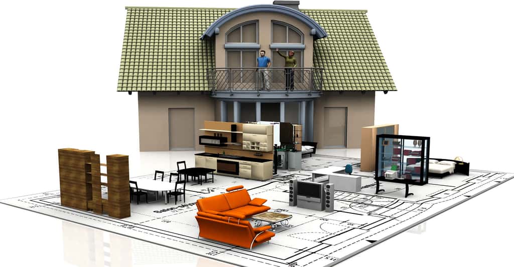 Pour aménager votre salon en 3D par exemple, il est possible, d'utiliser les applications proposées par les enseignes. La modélisation sera en revanche plus restrictive sur le choix des meubles. © Njaj Shutterstock