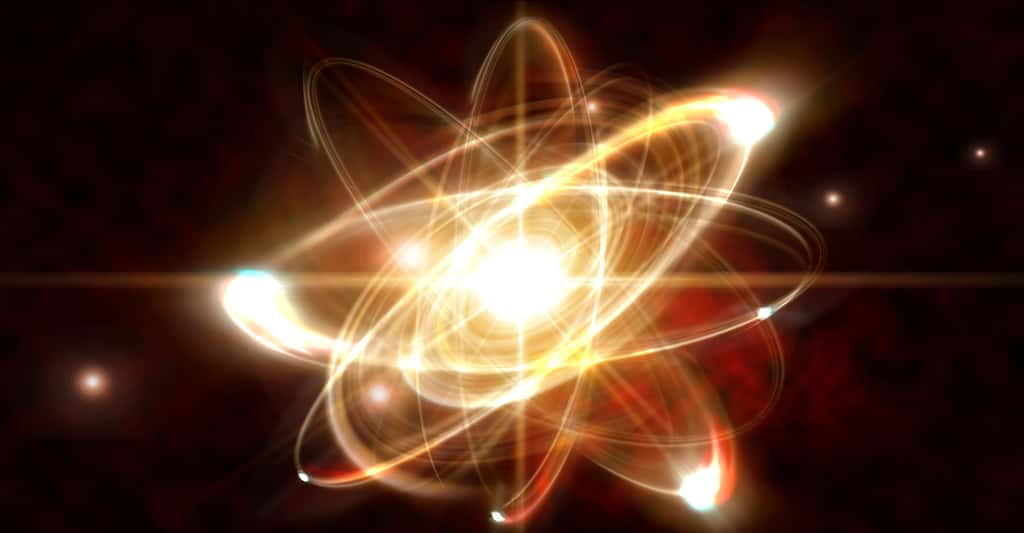 Un gaz est constitué de particules minuscules (atomes ou molécules). Ici, une représentation d'un atome.© Ezumes Images, Shutterstock 