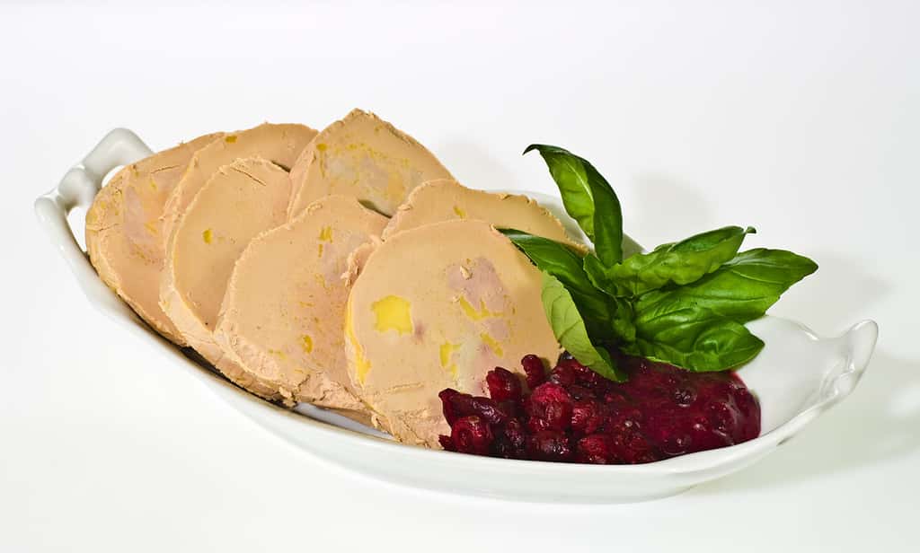  Foie gras prêt à être dégusté. En 2012, les Français ont à eux seuls consommé 71 % de la production mondiale de foie gras. © Nikodem Nijaki, Wikimedia Commons, cc by sa 3.0