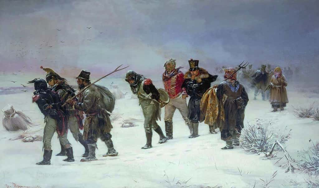 Retraite de Russie en 1812. © Michailowitsch Prjanischnikow, <em>Wikimedia commons</em>, DP