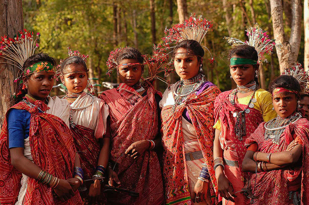 Jeunes femmes de la tribu Baiga, en Inde. © Simon Williams, Ekta Parishad, CC by-sa 3.0