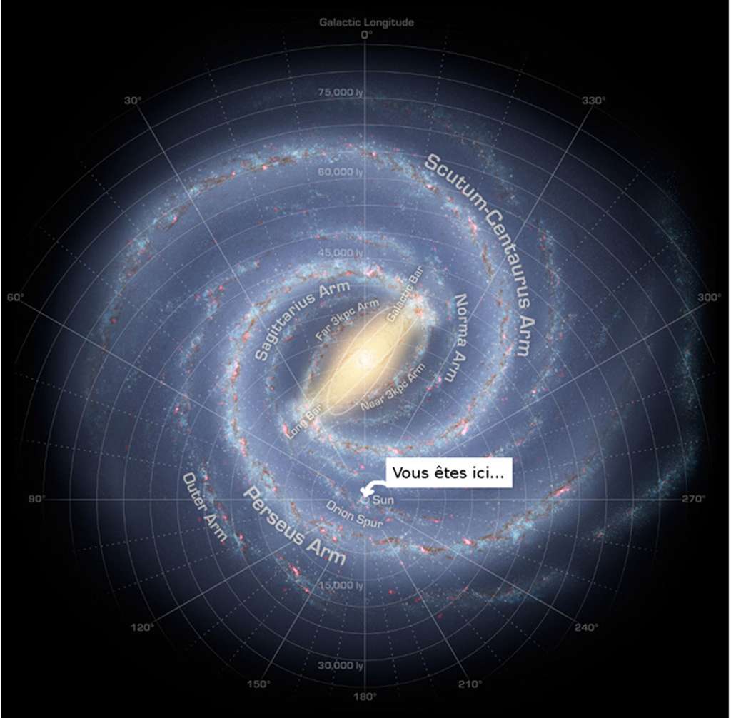 Une image en spirale de la Voie lactée, avec votre localisation. © Akwa, cc by nc 2.0