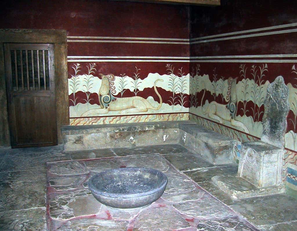 Hall du trône à Cnossos. © Chris 73, cc by sa 3.0