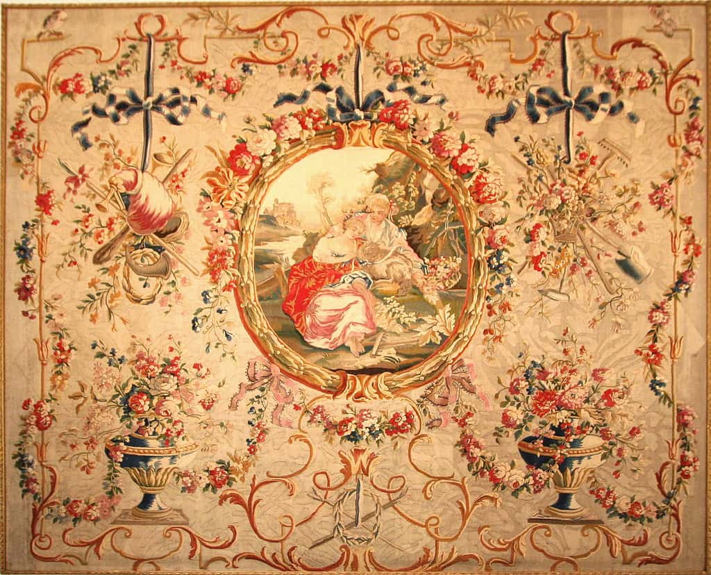 Tapisserie en laine de la manufacture royale d'Aubusson d'après un carton de Jean-Baptiste Huet (1745-1811) réalisé vers 1786. Visible dans le grand salon du musée Grobet-Labadié, à Marseille. © Robert Valette, GNU