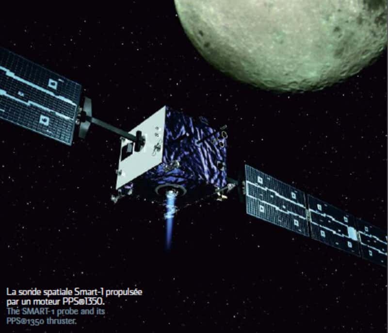 La sonde spatiale Smart-1 fonctionnait à l'aide de la propulsion électrique. © Cnes