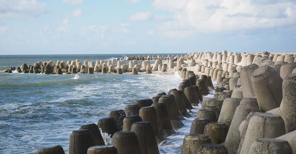 Plots anti-submersion de la mer en béton préfabriqué. © Hans, Pixabay, DP