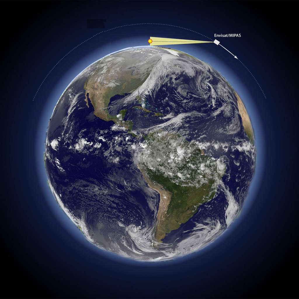L'instrument MIPAS du satellite ENVISAT permet de mesurer la composition chimique de la haute atmosphère et contribue à rendre compte de l'état d'équilibre thermodynamique des gaz. © Yves Fouquart - Reproduction interdite - Tous droits réservés 