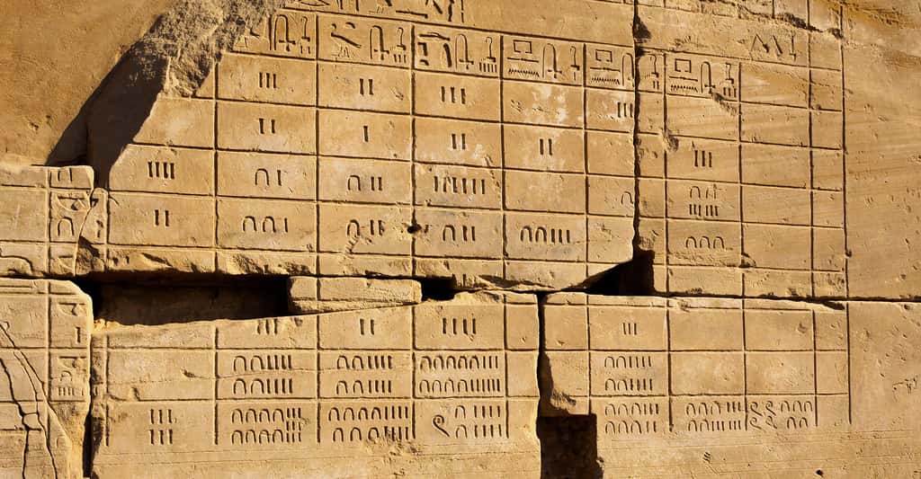 Ancien calendrier égyptien, Karnak. © Sompol, Shutterstock