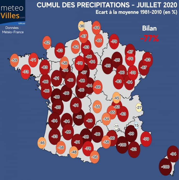 Des précipitations en chute sur le territoire français. © Météo-France, tous droits réservés