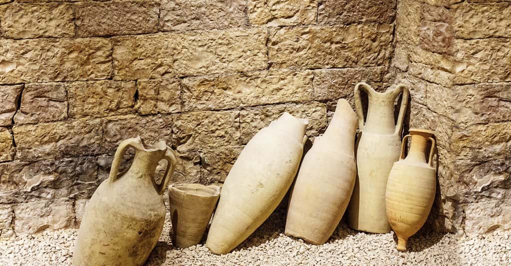 Quelle est l'histoire de la fabrication du vin ? Ici, des amphores romaines qui servaient à transporter le vin. © Hrohmann, CCO