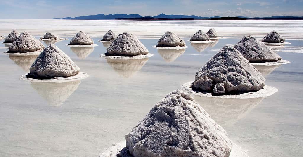 Récolte du sel dans le Salar de Uyuni, en Bolivie. © Luca Galuzzi - CC BY-NC 2.5 
