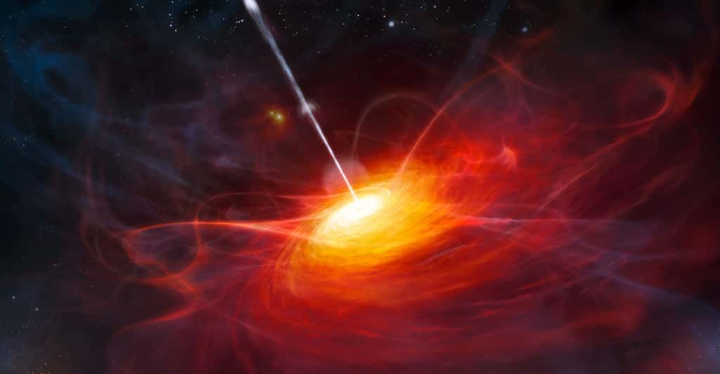 Vue d'artiste d'un quasar lointain. © ESO, M. Kornmesser, CC by 4.0