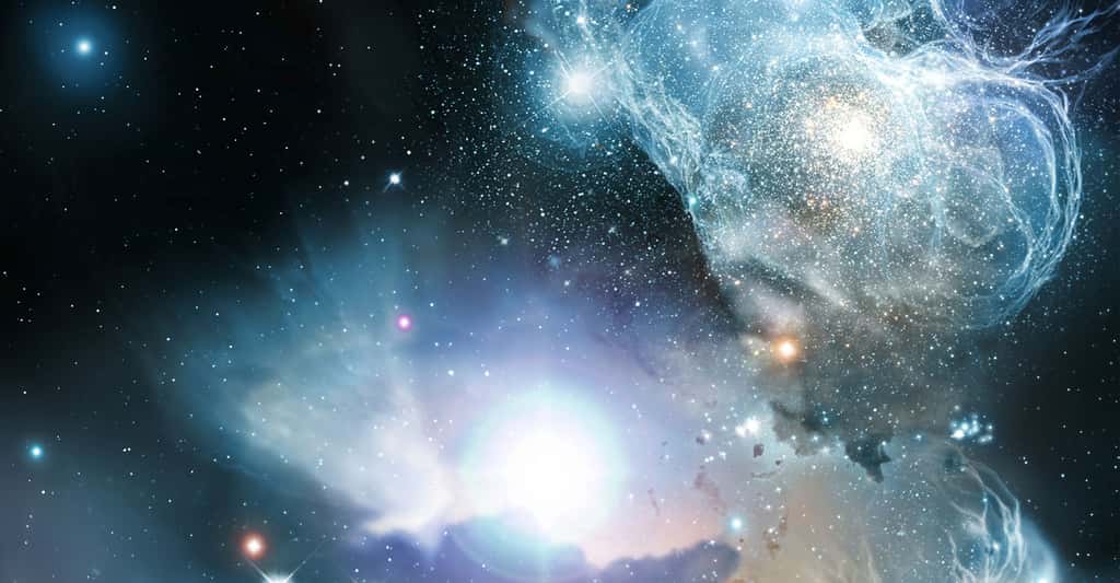 Quelle est la taille d'un quasar ? Quelle est son énergie ? sa luminosité ? Ici, différentes formes de quasars. © Wolfram Freudlingn, DP 