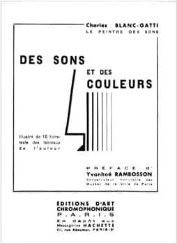  Couverture du livre de Charles Blanc-Gatti publié en 1934 : <em>Des sons et des couleurs</em>. © Collection B. Valeur