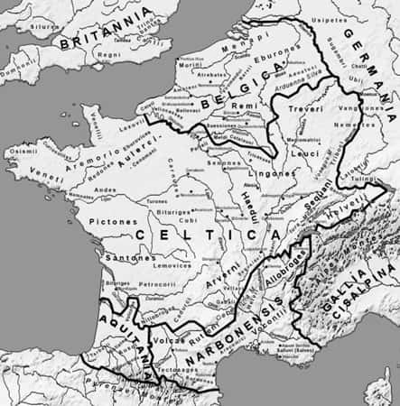 Carte des peuples gaulois. © Domaine public