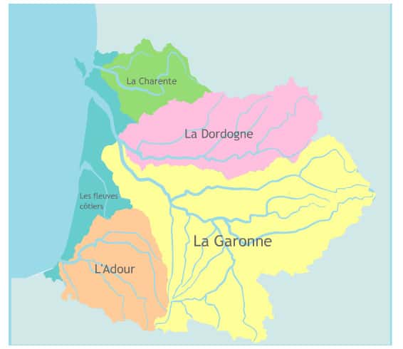Le bassin Adour-Garonne. La Garonne possède de nombreux affluents. © <a href="http://www.eau-adour-garonne.fr" title="Agence de l&#039;eau Adour-Garonne" target="_blank">Agence de l'eau Adour-Garonne</a>