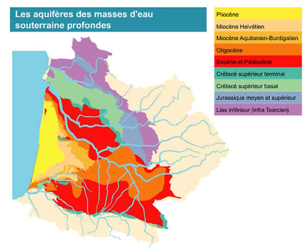 Zones aquifères profondes du bassin Adour-Garonne. © Agence de l'eau Adour-Garonne