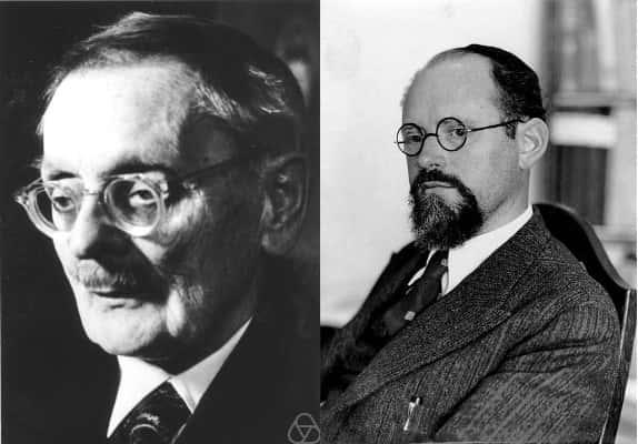 Ernst Zermelo (à gauche) et Abraham Fraenkel (à droite) ont défini la théorie ZF au début du XX<sup>e</sup> siècle. © Photo de gauche : Konrad Jacobs, cc by sa 2.0 ; photo de droite : DP