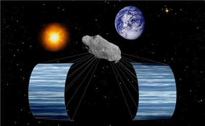 Des voiles solaires pour dévier un astéroïde. © DR