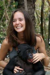 Vanessa Woods, une scientifique australienne en visite au sanctuaire Lola Ya Bonobo. © DP