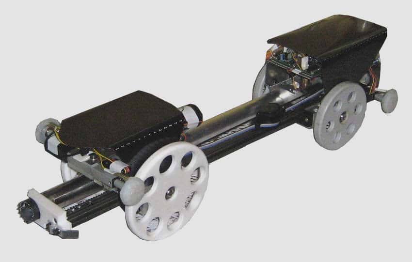 Le prototype du robot Djedi. Il a été conçu par l'université de Leeds (Royaume-Uni) et Dassault Systèmes. © DR
