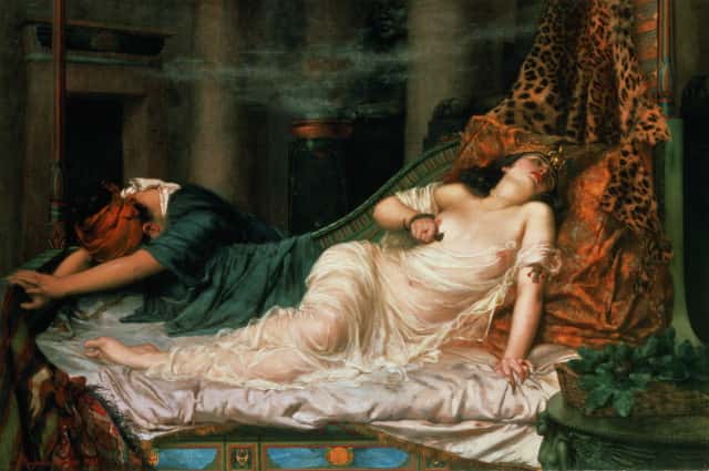 Selon la légende, Cléopâtre se serait donné la mort au moyen d’une morsure de serpent. © Roy Miles, Wikimedia Commons, DP