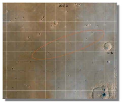 Site d'atterrissage de Beagle 2 : &copy; NASA/ESA/Beagle Team 