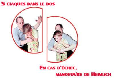 Chez un enfant de plus d'un an, même techniques que chez l'adulte mais avec moins de force. © Croix-Rouge française, G. Pascaud