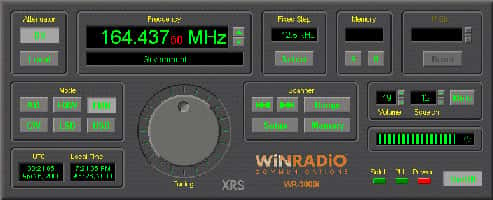 <br />L'interface graphique de la carte WinRADIO WR-3000i DSP (150 kHz-1 GHz) est un exemple typique d'un logiciel DRM fonctionnant sur un ordinateur.