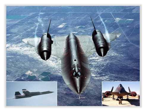 Les &quot;blackbirds&quot;: SR-71 (A-12 OXCART) au service du Renseignement des Etats-Unis. Ils sont aujourd'hui remplacés par les Aurora et autres ailes volantes <br />© Documents A.F.Link 