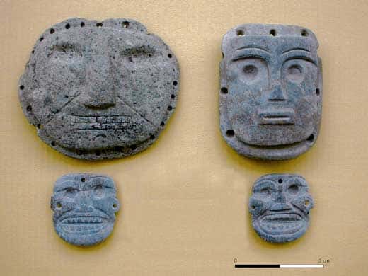 <br />Petits masques en pierre. Santa Ana-La Florida Equateur - &copy; Francisco Valdez IRD