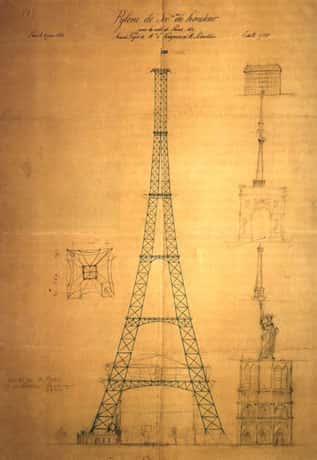 Plan de la Tour Eiffel réalisé par Koechlin.