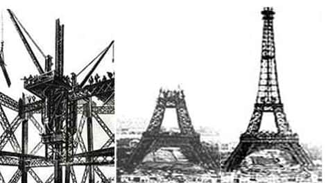Construction de la tour Eiffel.