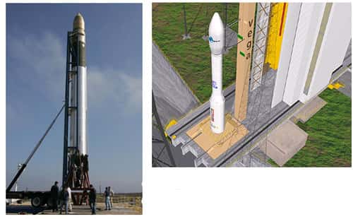 <br />A droite, Fusée Vega sur son pas de tir : les  trois premiers étages de ce lanceur sont à propergol solide &copy; ESA<br />A gauche, Lanceur Falcon I à propergol solide &copy; SpaceX<br />