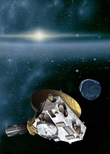 New Horizons dans l'environnement de la ceinture de Kuiper (vue d'artiste). © Nasa