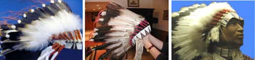 De gauche à droite : parure Sioux, parure Crow, parure Blackfoot. © Reproduction et utilisation interdites 