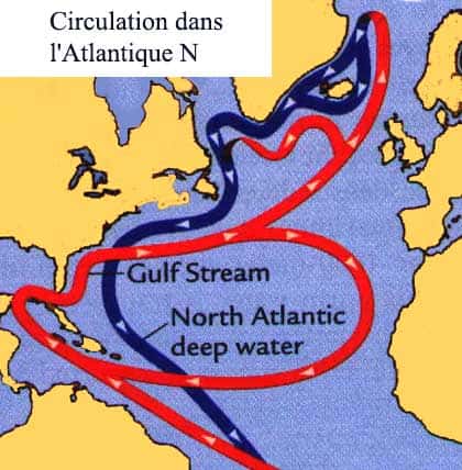 Circulation dans l'océan Atlantique Nord. © Reproduction et utilisation interdites