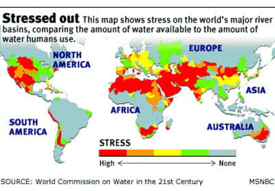 Carte mondiale du stress hydrique.