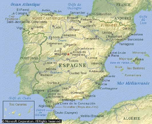Carte d'Espagne. © DR