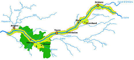 Section du cours de la Loire classé patrimoine mondial. © Domaine public