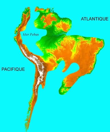 Le continent sud-américain il y a 15 millions d'années