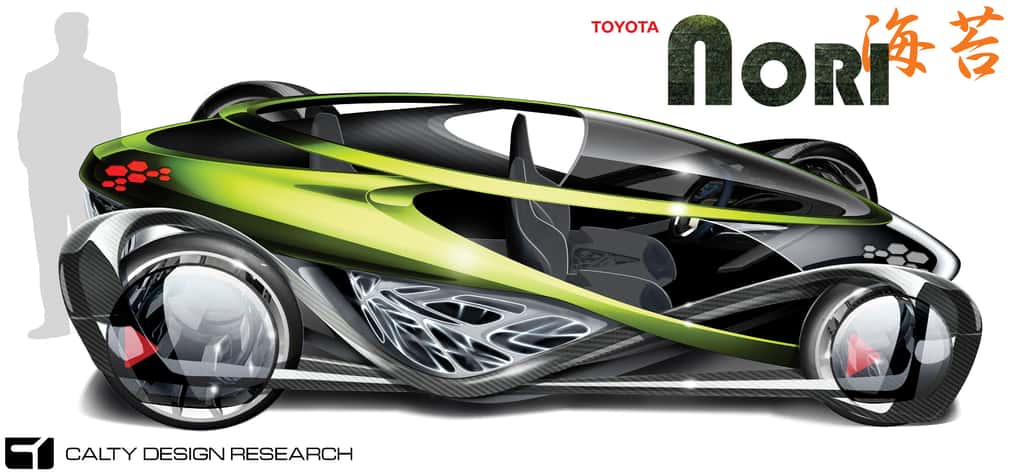 La Nori, présentée par Toyota au salon de Los Angeles 2010, est fabriquée avec des pièces développées par un mode de tissage de fibre de carbone. © Toyota